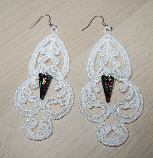 Lace Crystal Falls Earrings