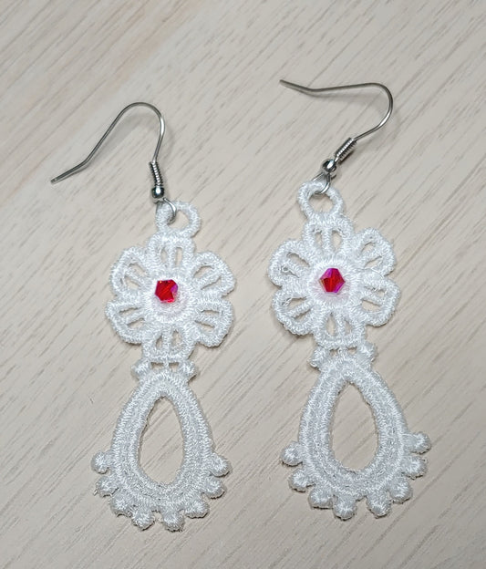 Lace Daisy Loop Earrings