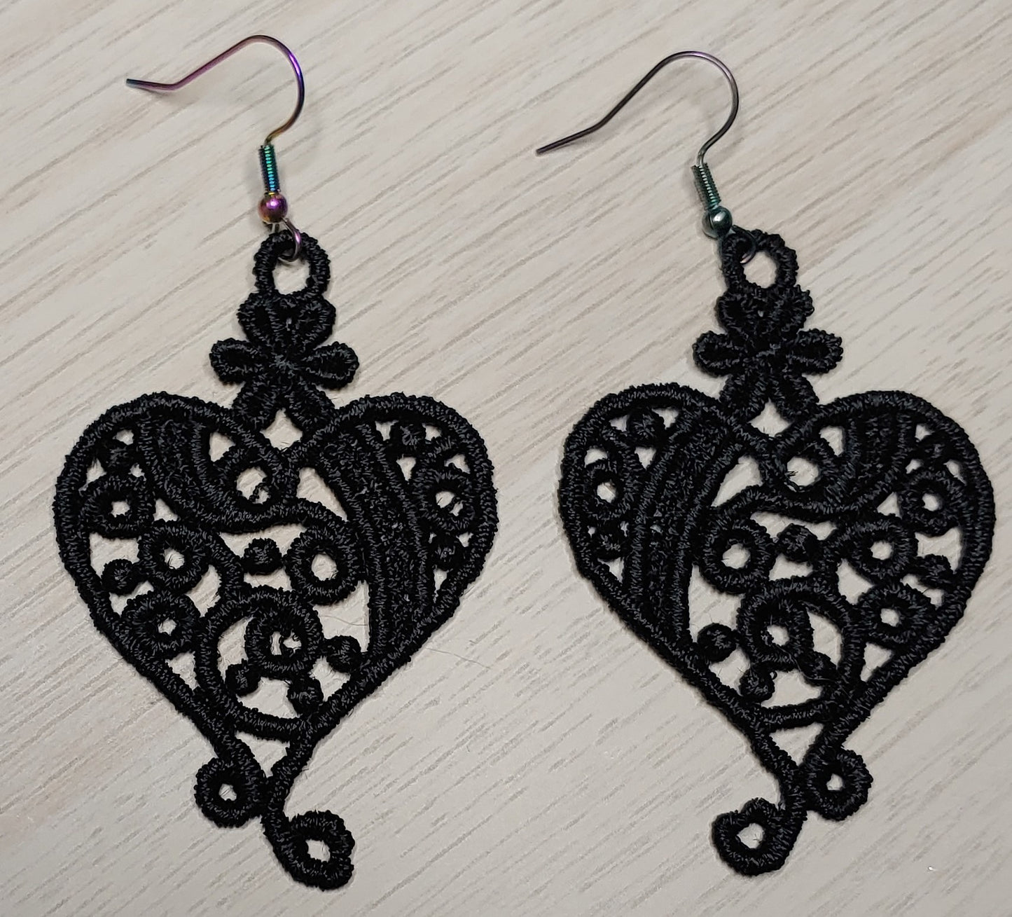 Lace Swirly Heart Earrings