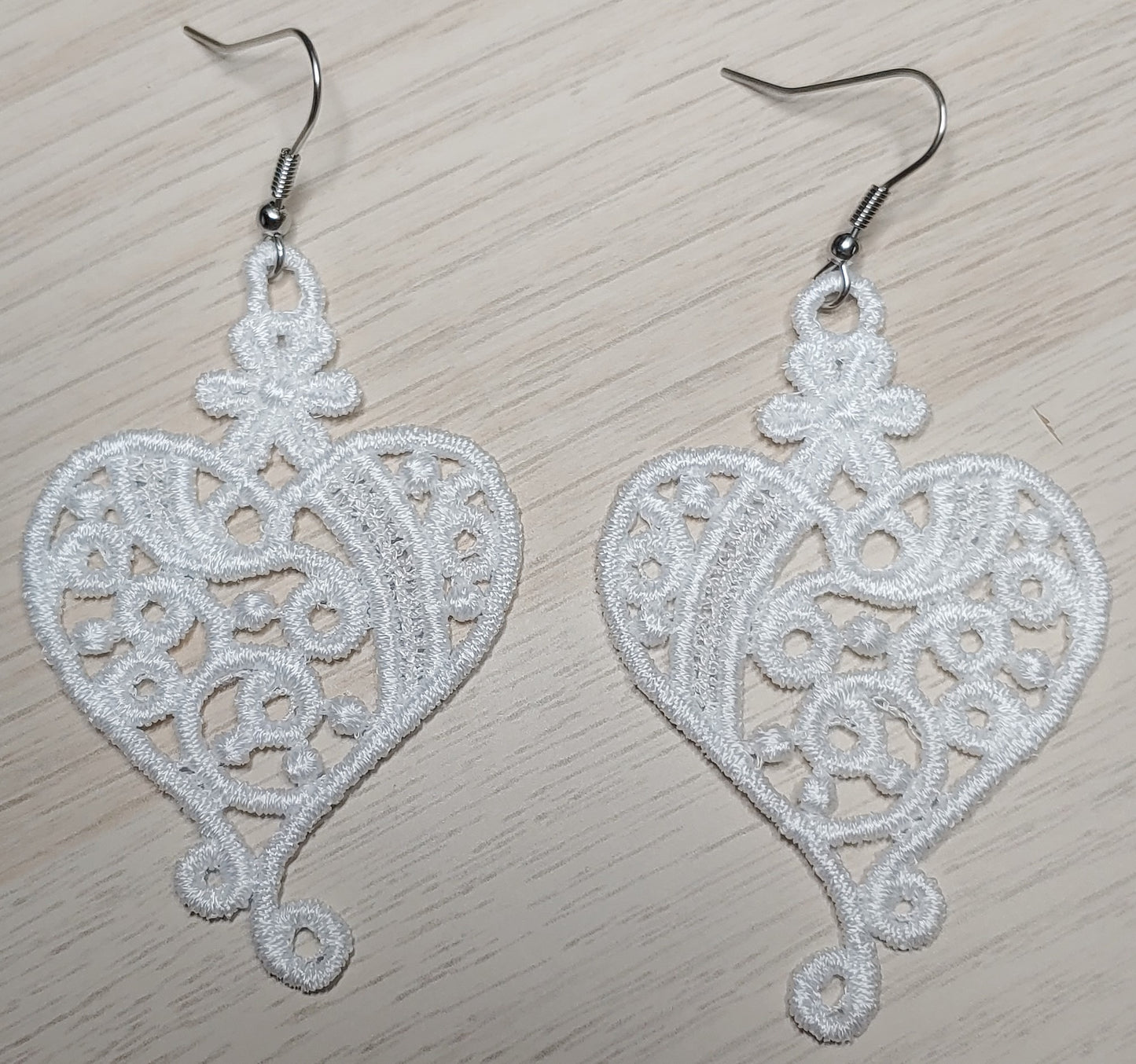 Lace Swirly Heart Earrings