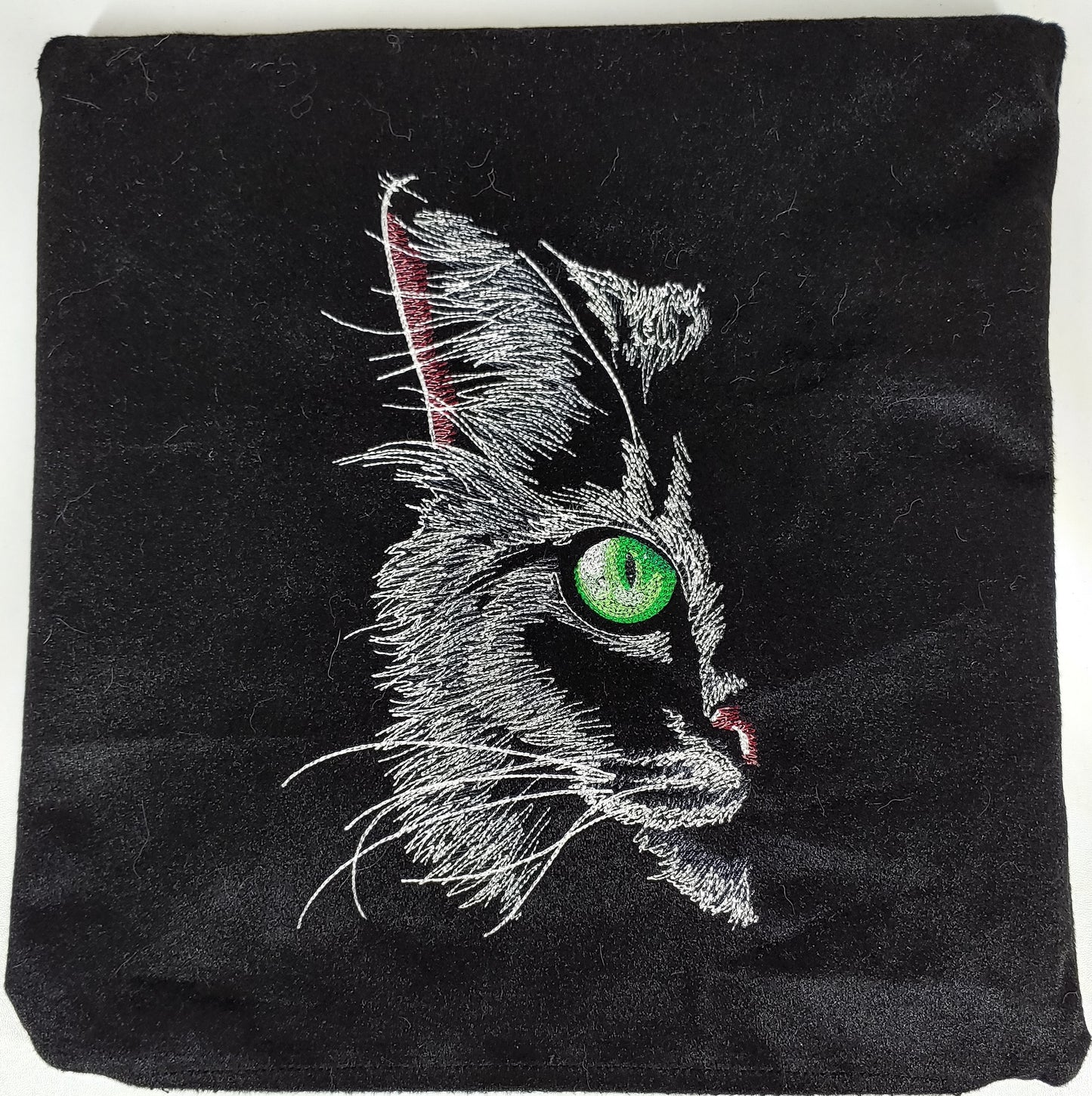 Embroidered Pillow Cover - Feline Fierce Kitty