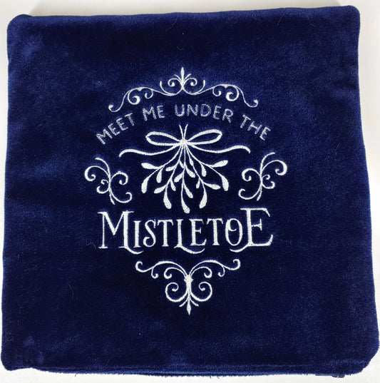 Embroidered Pillow Cover - Meet Me Under the Mistletoe