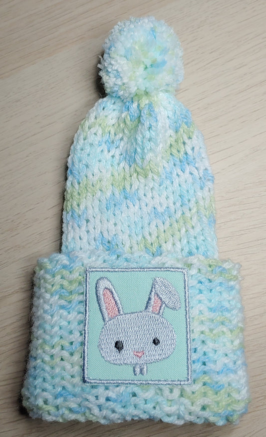 Knitted Infant Hat - Blue Green Ombre