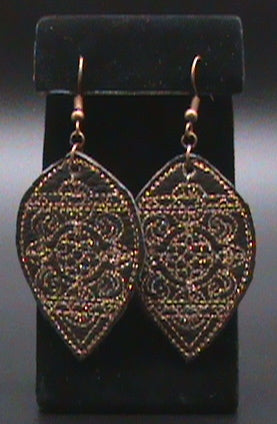 Intricate Embroidered Leather Earrings