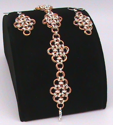 Chain Mail Japanese Weave Bracelet and Earings