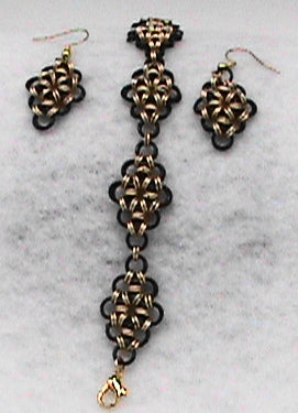 Chain Mail Japanese Weave Bracelet and Earings