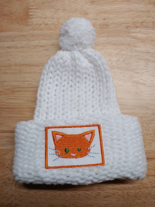 Knitted Infant Hat - White