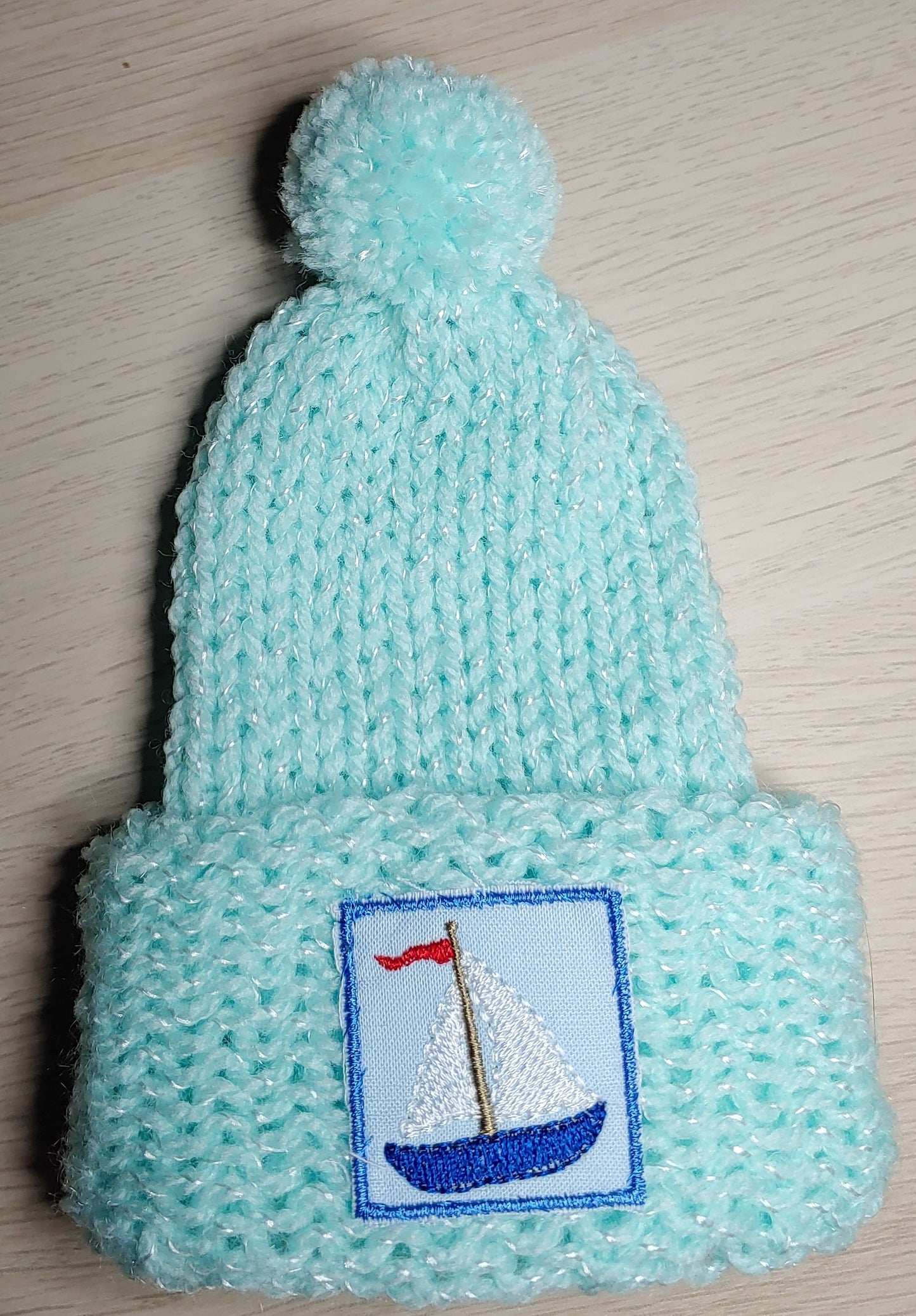 Knitted Infant Hat -Mint Green