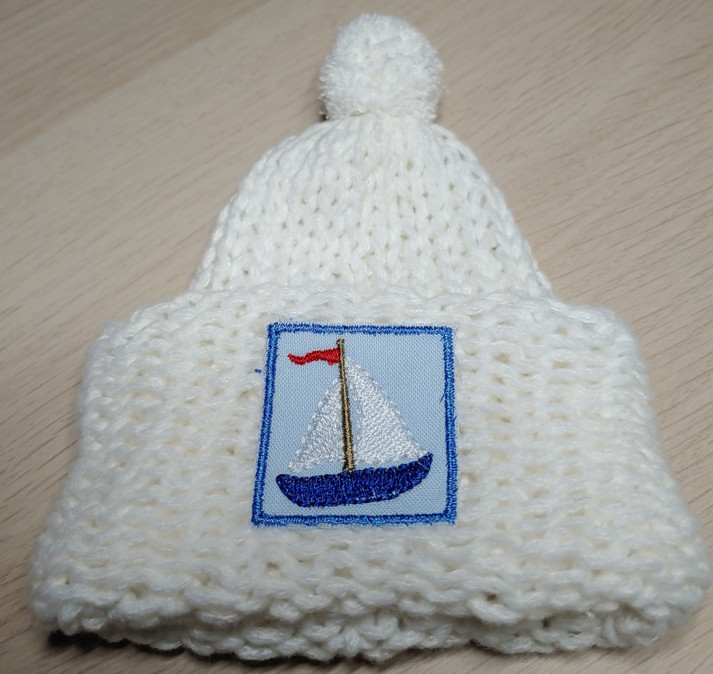 Knitted Infant Hat - White